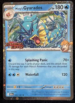 Misty’s Gyarados 049/182 Pokemon Card Destined Rivals Stamped Promo - Image 1