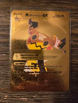 Pokemon Mimikyu EX GOLD Foil Fan Art Collector Card - 350 HP - 159/300 - Image 1