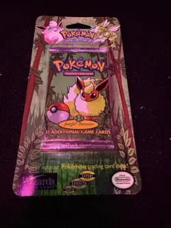 1999 WOTC Pokemon Jungle Booster Sealed Blister Pack Flareon NEW Mint - Image 1