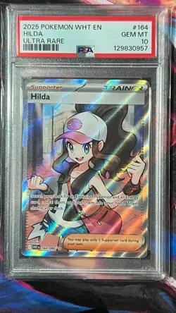 2025 Pokemon White Flare # 164 Hilda Ultra Rare PSA 10 Card GEM MINT - Image 1