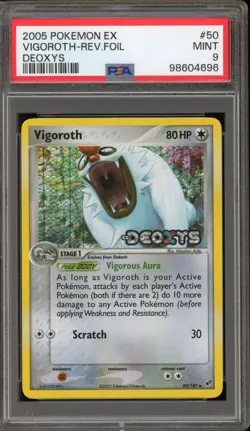 Pokemon Vigoroth EX Deoxys Reverse Holo #50 PSA 9 Mint - Image 1