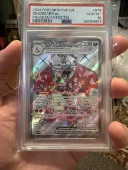 2024 POKEMON SVP EN-SV BLACK STAR PROMO PALDEAN FATES TIN CHARIZARD EX PSA 10 - Image 1