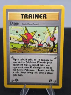 Pokemon Team Rocket Card 75/82 Digger UNLIMITED EDITION ~ NOT FIRST - Image 1