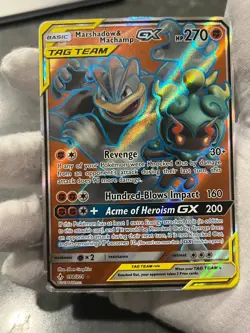 Pokemon TCG Marshadow & Machamp GX 198/214 Unbroken Bonds Tag Team Full Art DMG - Image 3