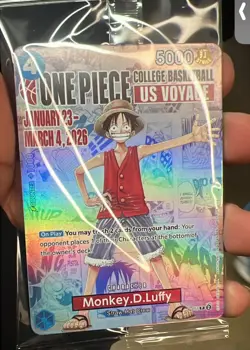 Monkey.D.Luffy(College Basketball US Voyage)P-055 One Piece Promotion Cards Foil - Image 1