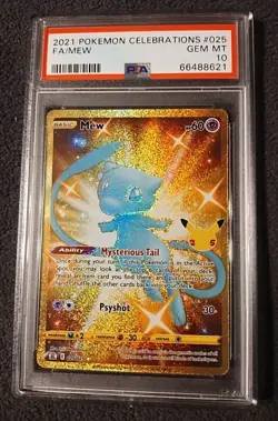 Pokemon Mew #25 2021 25th Anniversary Celebrations Gold Full Art PSA 10 GEM MINT - Image 1