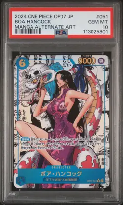 One Piece Japanese Boa Hancock OP07-051 Manga Alternate Art PSA 10 - Image 1