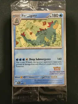 Sealed Pokemon TCG Feraligatr and Pikachu Illustration Contest 2024 Promo Cards - Image 1