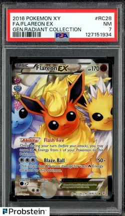 2016 Pokemon TCG XY Gen Radiant Collection #RC28 Flareon Ex FA PSA 7 NM - Image 1