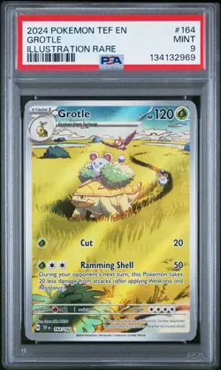 PSA 9 MINT Grotle Temporal Forces Illustration Rare Holo Pokemon 164/162 - Image 1