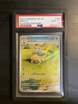 2024 Pokemon TEF EN Grotle PSA 10 GEM ILLUSTRATION RARE FULL ART 164/162 - Image 1