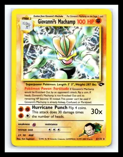 💥 GIOVANNI'S MACHAMP | Pokemon TCG 2000 | (GYM CHALLENGE) Holo Rare # 6/132 - Image 1