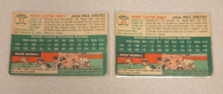 LOT of 2 BOBBY SHANTZ 1954 TOPPS BASEBALL CARDS #21 ORIGINAL FAIR/GOOD CONDITION - Image 2