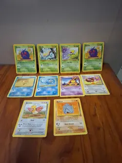 Base Set Pokemon Cards Lot Of 10 Used But Good Condition See Pics - Image 1
