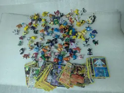 AS IS - NO RETURNS Lot of Pokemon Mini Mostly R/L.W RL Figure - Poor Shape Cards - Image 1