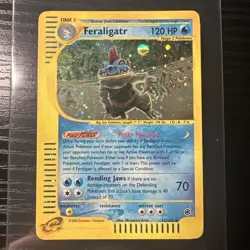 Feraligatr 12/165 Holo Expedition Rare WOTC Vintage Pokemon Swirl - Image 1