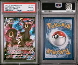 2022 POKEMON SWORD & SHIELD BRILLIANT STARS #TG23 FULL ART/UMBREON VMAX PSA 10 - Image 1