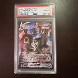 2022 POKEMON SWORD & SHIELD BRILLIANT STARS #TG23 FULL ART/UMBREON VMAX PSA 10 - Image 1