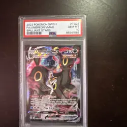 2022 POKEMON SWORD & SHIELD BRILLIANT STARS #TG23 FULL ART/UMBREON VMAX PSA 10 - Image 2