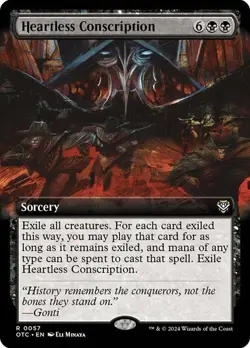 Heartless Conscription EXTENDED - 0057 Rare Outlaws of Thunder Junction OTC MTG - Image 1