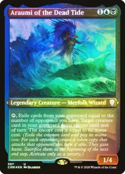 Araumi of the Dead Tide ETCHED FOIL - 587 - Uncommon - Commander Legends CMR MTG - Image 1