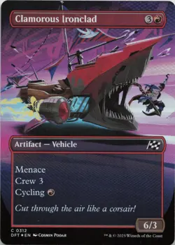 Clamorous Ironclad (Borderless) - FOIL - C Aetherdrift 312 - MTG - Image 1