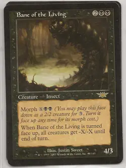 MTG - Legions series Rare Black Creature card - Bane of the Living - Image 1
