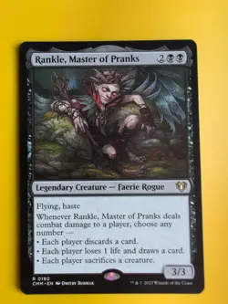 Rankle, Master of Pranks. CMM Faerie Wizard Magic the Gathering Card. - Image 1