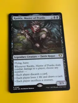 Rankle, Master of Pranks. CMM Faerie Wizard Magic the Gathering Card. - Image 3