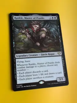 Rankle, Master of Pranks. CMM Faerie Wizard Magic the Gathering Card. - Image 4