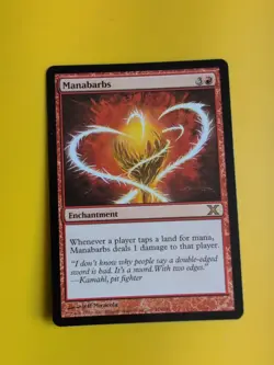 Manabarbs. 10th Edition rare enchantment Magic the Gathering Card. - Image 1
