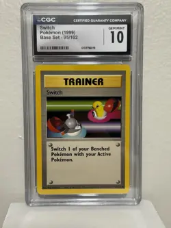 Switch 95/102 CGC Gem Mint 10 Base Set Vintage Graded Pokemon TCG Card 1999 - Image 1