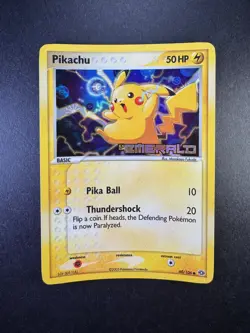2005 POKEMON PIKACHU EX EMERALD 60/106 REVERSE FOIL STAMPED TCG - Image 1