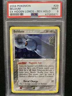 2004 Pokemon EX Hidden Legends Beldum Reverse Holo 29/101 PSA 9 Mint - Image 1