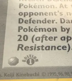 Pokemon TCG 1999 Base Set *Shadowless 1st Edition Defender 80/102 *GRAY STAMP* - Image 3