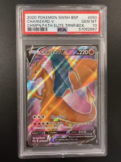 *BUNDLE* Pokemon SWSH Charizard V #50 Champions Path ETB Promo PSA 10 and PSA 9 - Image 1