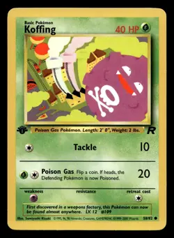 Koffing 58/82 Common Team Rocket 1st Edition WOTC Pokemon LP - Image 1