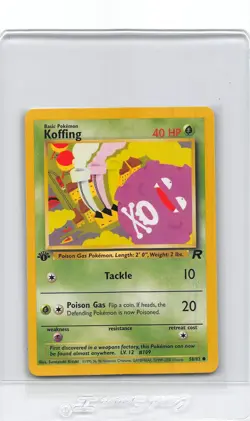 Koffing 58/82 - 1st Edition - Team Rocket - VINTAGE WOTC Pokemon Card - NM/LP - Image 1