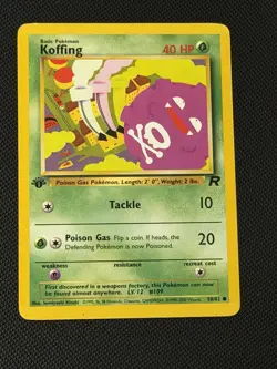 Koffing 1st Edition 58/82 Common Team Rocket Pokemon Vintage LP 2000 WOTC - Image 1