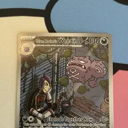 Team Rocket's Weezing 199/182 Illustration Rare Pokemon TCG Destined Rivals LP - Image 2