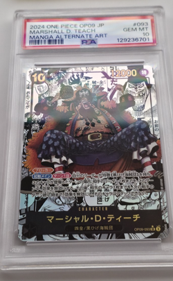 PSA 10 Teach OP09-093 Manga Alt Art Emperors in the New World ONE PIECE Japanese - Image 1