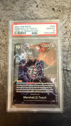 One Piece Marshall D Teach Alt Art Emperors in the New World PSA 10! OP09-093 - Image 1