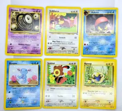 Vintage Pokemon Cards(6) *NM* - Neo Discovery - 2001: Teddiursa, Mareep, Unknown - Image 1