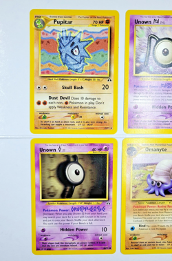 Vintage Pokemon Cards (4) *NM* - Neo Discovery - 2001: Pupitar, Unown, Omanyte - Image 2