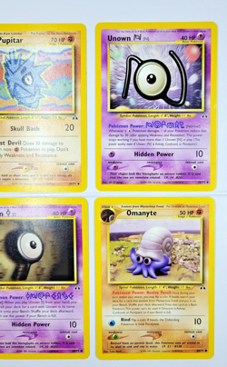 Vintage Pokemon Cards (4) *NM* - Neo Discovery - 2001: Pupitar, Unown, Omanyte - Image 3