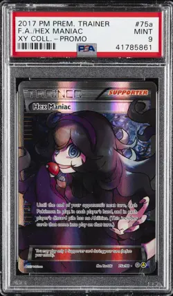 2017 POKEMON PREM TRAINER XY COLL PROMO #75A FULL ART/HEX MANIAC PSA 9 - Image 1
