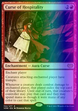 MTG Curse of Hospitality (152/509) Innistrad Crimson Vow LP FOIL - Image 1