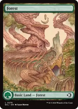MtG Forest L 0278 Lorwyn Eclipsed Land Foil Full Art - Image 1