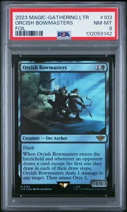 2023 MTG THE LORD OF THE RINGS: TALES OF MIDDLE-EARTH ORCISH BOWMASTERS PSA 8 - Image 1