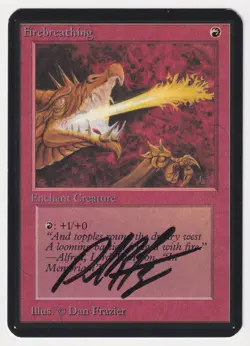 Signed Firebreathing LP Alpha Limited Edition Artist Dan Frazier 1993 MTG Magic! - Image 1
